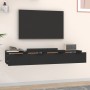 Armarios de pared 2 uds madera contrachapada negro 68x30x20 cm de vidaXL, Estantes y estanterías - Ref: Foro24-3115893, Preci...
