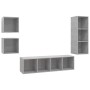 Set de muebles de salón 4 pzas madera ingeniería gris hormigón en Muebles TV | Comprar online en Foru.es