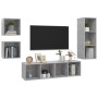 Set de muebles de salón 4 pzas madera ingeniería gris hormigón en Muebles TV | Comprar online en Foru.es