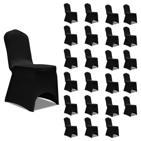 Funda de silla elástica 24 unidades negro de vidaXL, Fundas - Ref: Foro24-3051639, Precio: 92,49 €, Descuento: %
