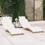 Tumbonas con cojines 2 unidades madera maciza de teca de vidaXL, Tumbonas - Ref: Foro24-3143633, Precio: 373,58 €, Descuento: %
