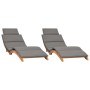 Tumbonas con cojines 2 unidades madera maciza de teca de vidaXL, Tumbonas - Ref: Foro24-3143634, Precio: 402,97 €, Descuento: %