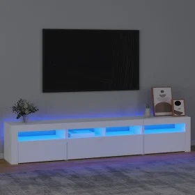 Mueble de TV con luces LED blanco 210x35x40 cm de vidaXL, Muebles TV - Ref: Foro24-3152730, Precio: 175,00 €, Descuento: %