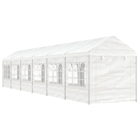 Cenador con techo polietileno blanco 13,38x2,28x2,69 m de vidaXL, Carpas y cenadores - Ref: Foro24-3155482, Precio: 521,49 €,...