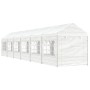 Cenador con techo polietileno blanco 13,38x2,28x2,69 m de vidaXL, Carpas y cenadores - Ref: Foro24-3155482, Precio: 521,49 €,...