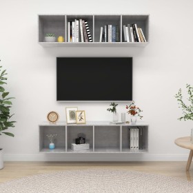 Muebles de salón de pared 2 uds madera ingeniería gris hormigón en Muebles TV | Comprar online en Foru.es