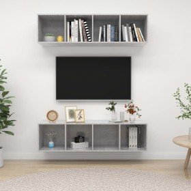Muebles de salón de pared 2 uds madera ingeniería gris hormigón en Muebles TV | Comprar online en Foru.es