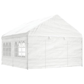 Cenador con techo polietileno blanco 4,46x4,08x3,22 m de vidaXL, Carpas y cenadores - Ref: Foro24-3155486, Precio: 342,04 €, ...