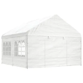 Cenador con techo polietileno blanco 4,46x4,08x3,22 m de vidaXL, Carpas y cenadores - Ref: Foro24-3155486, Precio: 325,87 €, ...