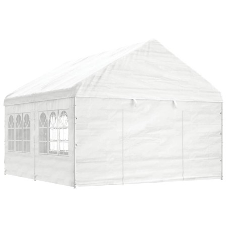 Cenador con techo polietileno blanco 4,46x4,08x3,22 m de vidaXL, Carpas y cenadores - Ref: Foro24-3155486, Precio: 342,04 €, ...