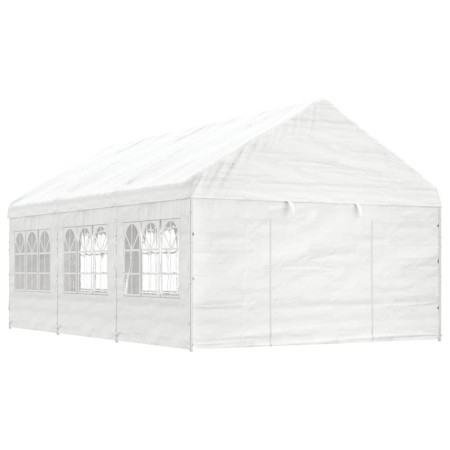 Cenador con techo polietileno blanco 6,69x4,08x3,22 m de vidaXL, Carpas y cenadores - Ref: Foro24-3155487, Precio: 461,29 €, ...