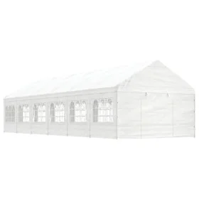 Gazebo with white polyethylene roof 13.38x4.08x3.22 m by vidaXL, Tents and gazebos - Ref: Foro24-3155490, Price: 797,56 €, Di...