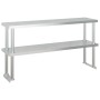 Mesa de trabajo para cocina con estante acero inox 120x60x145cm de vidaXL, Restauración - Ref: Foro24-3155992, Precio: 317,98...