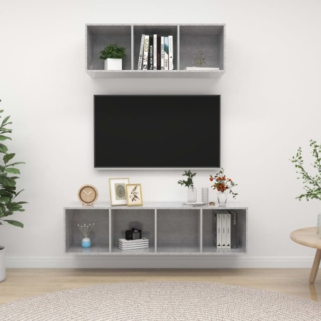 Set de muebles de salón 2 pzas madera ingeniería gris hormigón en Muebles TV | Comprar online en Foru.es