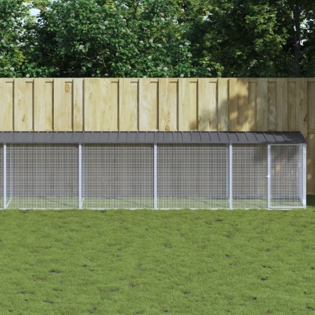Gallinero con techo acero galvanizado antracita 1003x98x90 cm de vidaXL, Jaulas y habitáculos para animales pequeños - Ref: F...