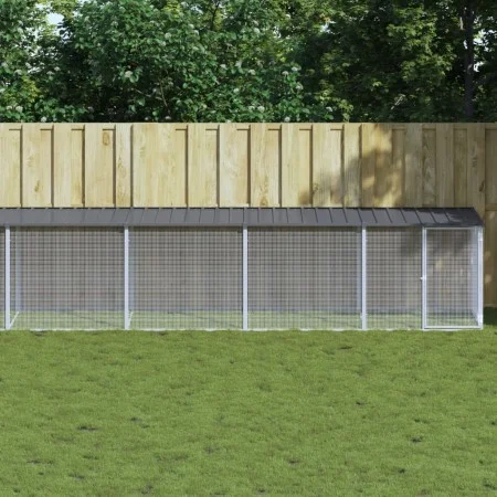 Gallinero con techo acero galvanizado antracita 1003x98x90 cm de vidaXL, Jaulas y habitáculos para animales pequeños - Ref: F...