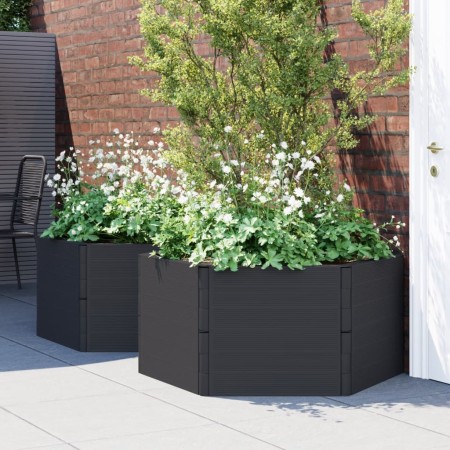 Jardineras 2 uds PP gris antracita de vidaXL, Maceteros y jardineras - Ref: Foro24-3189184, Precio: 182,92 €, Descuento: %