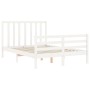 Estructura de cama con cabecero madera maciza blanco 120x200 cm de vidaXL, Camas y somieres - Ref: Foro24-3193787, Precio: 12...