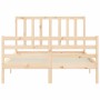 Estructura de cama con cabecero madera maciza 120x200 cm de vidaXL, Camas y somieres - Ref: Foro24-3193851, Precio: 111,13 €,...