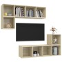 Juego de muebles de salón 4 pzas madera ingeniería roble Sonoma en Muebles TV | Comprar online en Foru.es