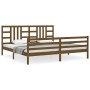 Estructura cama y cabecero madera maciza marrón miel 200x200 cm de vidaXL, Camas y somieres - Ref: Foro24-3193944, Precio: 17...