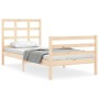 Estructura de cama con cabecero madera maciza 90x200 cm de vidaXL, Camas y somieres - Ref: Foro24-3193971, Precio: 89,73 €, D...