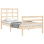 Estructura de cama con cabecero madera maciza 90x200 cm de vidaXL, Camas y somieres - Ref: Foro24-3193971, Precio: 89,73 €, D...