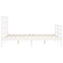 Estructura de cama con cabecero madera maciza blanco 120x200 cm de vidaXL, Camas y somieres - Ref: Foro24-3193982, Precio: 12...