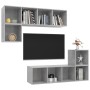 Set de muebles de salón 3 pzas madera ingeniería gris hormigón en Muebles TV | Comprar online en Foru.es
