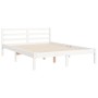Estructura de cama con cabecero madera maciza blanco 140x200 cm de vidaXL, Camas y somieres - Ref: Foro24-3193987, Precio: 13...