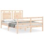 Estructura de cama con cabecero madera maciza 140x200 cm de vidaXL, Camas y somieres - Ref: Foro24-3194051, Precio: 137,88 €,...