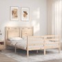 Estructura de cama con cabecero madera maciza 140x200 cm de vidaXL, Camas y somieres - Ref: Foro24-3194051, Precio: 137,88 €,...