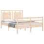 Estructura de cama con cabecero madera maciza 140x200 cm de vidaXL, Camas y somieres - Ref: Foro24-3194051, Precio: 137,88 €,...