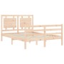 Estructura de cama con cabecero madera maciza 140x200 cm de vidaXL, Camas y somieres - Ref: Foro24-3194051, Precio: 137,88 €,...