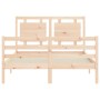 Estructura de cama con cabecero madera maciza 140x200 cm de vidaXL, Camas y somieres - Ref: Foro24-3194051, Precio: 137,88 €,...