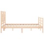 Estructura de cama con cabecero madera maciza 140x200 cm de vidaXL, Camas y somieres - Ref: Foro24-3194051, Precio: 137,88 €,...