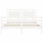 Estructura de cama con cabecero madera maciza blanco 160x200 cm de vidaXL, Camas y somieres - Ref: Foro24-3194062, Precio: 16...