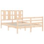 Estructura de cama de matrimonio con cabecero madera maciza de vidaXL, Camas y somieres - Ref: Foro24-3194086, Precio: 124,97...