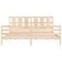 Estructura de cama de matrimonio con cabecero madera maciza de vidaXL, Camas y somieres - Ref: Foro24-3194131, Precio: 170,20...