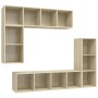 Set de muebles para TV 4 pzas madera contrachapada roble Sonoma en Muebles TV | Comprar online en Foru.es