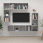 Set de muebles de TV 4 pzas madera contrachapada gris hormigón en Muebles TV | Comprar online en Foru.es