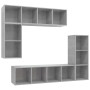 Set de muebles de TV 4 pzas madera contrachapada gris hormigón en Muebles TV | Comprar online en Foru.es