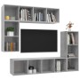 Set de muebles de TV 4 pzas madera contrachapada gris hormigón en Muebles TV | Comprar online en Foru.es