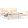 Estructura de cama con cabecero madera maciza 200x200 cm de vidaXL, Camas y somieres - Ref: Foro24-3194331, Precio: 164,41 €,...