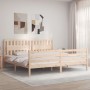 Estructura de cama con cabecero madera maciza 200x200 cm de vidaXL, Camas y somieres - Ref: Foro24-3194331, Precio: 164,41 €,...