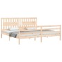 Estructura de cama con cabecero madera maciza 200x200 cm de vidaXL, Camas y somieres - Ref: Foro24-3194331, Precio: 164,41 €,...