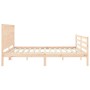 Estructura de cama con cabecero madera maciza 200x200 cm de vidaXL, Camas y somieres - Ref: Foro24-3194331, Precio: 164,41 €,...