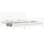 Estructura de cama con cabecero madera maciza blanco 200x200 cm de vidaXL, Camas y somieres - Ref: Foro24-3194332, Precio: 18...