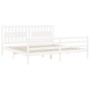 Estructura de cama con cabecero madera maciza blanco 200x200 cm de vidaXL, Camas y somieres - Ref: Foro24-3194332, Precio: 18...