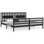 Estructura de cama con cabecero madera maciza negro 200x200 cm de vidaXL, Camas y somieres - Ref: Foro24-3194335, Precio: 187...
